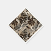 Blume auf einem Schachbrettboden in einem rustikal Serviette (Ecke)