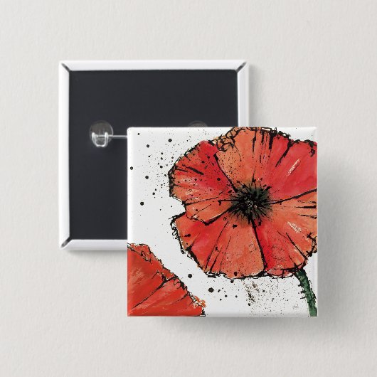 Blume auf einem weißen Hintergrund Button (Vorne & Hinten)