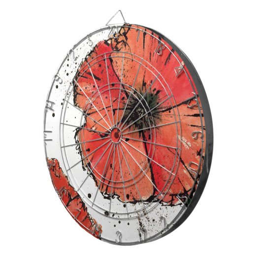 Blume auf einem weißen Hintergrund Dartscheibe (Vorderseite rechts)