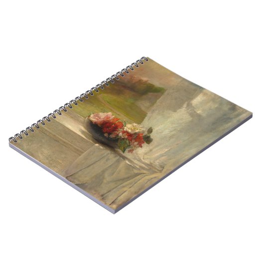 Blume auf einem Windows Ledge Notebook Notizblock (Linke Seite)