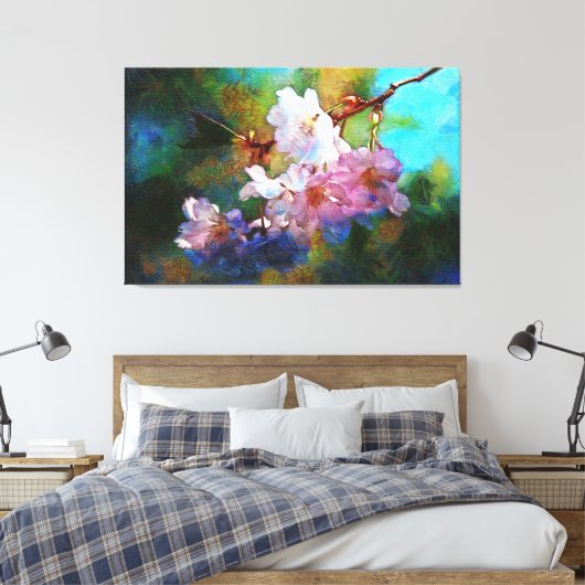 Blume auf einem Zweig bewundern Leinwanddruck (Insitu (Schlafzimmer))