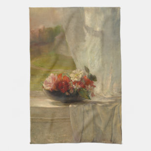 Blume auf einer Fensterkante von John La Farge Geschirrtuch