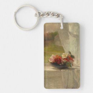 Blume auf einer Fensterkante von John La Farge Schlüsselanhänger