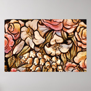 Blume auf Glas gestrichen Poster