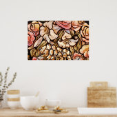 Blume auf Glas gestrichen Poster (Küche)