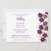 Blume auf Gold Trellis Bridal Dusche Einladung (Vorderseite)