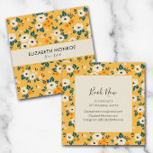 Blume auf Goldsalon-Haarstylist-Makeup Quadratische Visitenkarte