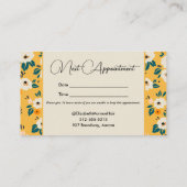 Blume auf Goldsalon-Haarstylist-Makeup Terminkarte (Rückseite)