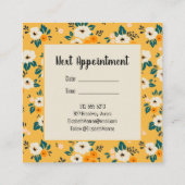 Blume auf Goldsalon-Haarstylist-Makeup Terminkarte (Rückseite)