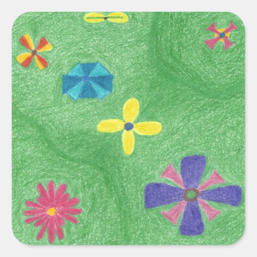 Blume auf Grassy Hills Stickers (Vorderseite)