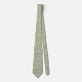 Blume auf grüne graue Neck-Tie Krawatte (Vorderseite)
