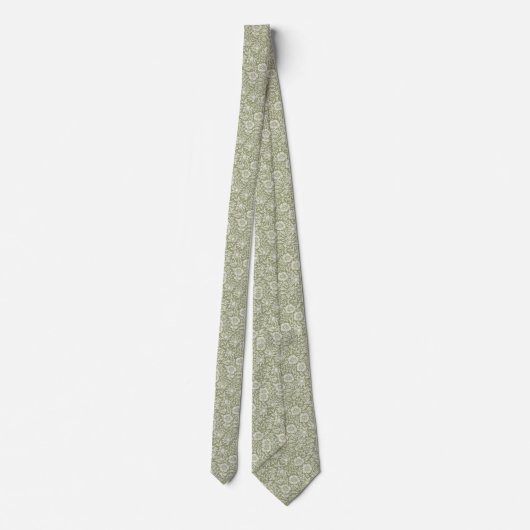 Blume auf grüne graue Neck-Tie Krawatte (Rückseite)
