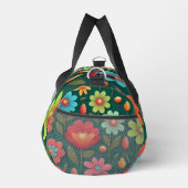 Blume auf grünem Hintergrund Duffle Bag (Rechts)
