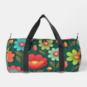 Blume auf grünem Hintergrund Duffle Bag (Rückseite)