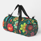 Blume auf grünem Hintergrund Duffle Bag (Rechte Ecke)