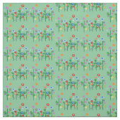 Blume auf grünem Hintergrund Stoff (Muster)