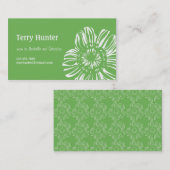 Blume auf grünem Hintergrund Telefonnummerkarte (Vorne/Hinten)