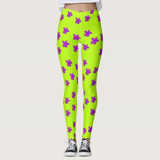 Blume auf grünen Leggings (Vorderseite)