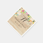 Blume auf Holzleuchte Serviette (Ecke)