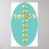 Blume auf Kreuzplakat Poster (Vorne)