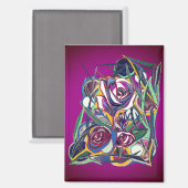 Blume auf lila Hintergrund Magnet (Vorderseite/Rückseite)