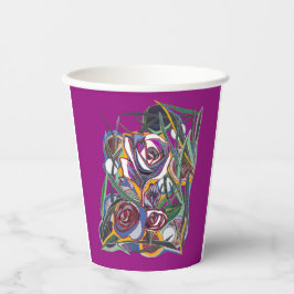 Blume auf lila Hintergrund Pappbecher