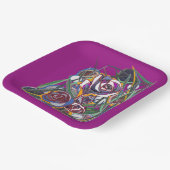 Blume auf lila Hintergrund Pappteller (Gewinkelt)