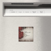 Blume auf Linken-Papier Danke Magnet (In Situ (Geschirrspüler))