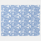 Blume auf net 01.bx4 Lblue BG Fleecedecke (Vorderseite (Horizontal))