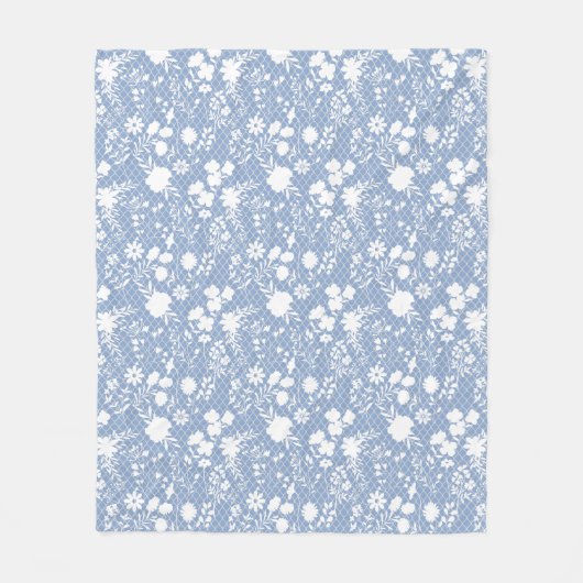 Blume auf net 01.bx4 Lblue BG Fleecedecke (Vorderseite)