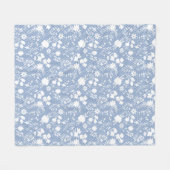 Blume auf net 01.bx4 Lblue BG Fleecedecke (Vorderseite (Horizontal))