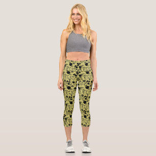 Blume auf net 01.wx4 LYellow BG Capri Leggings