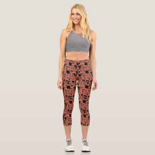 Blume auf net 01.wx4 Orange BG Capri Leggings