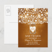 Blume auf orangefarbenen Postkarten (Vorne/Hinten)