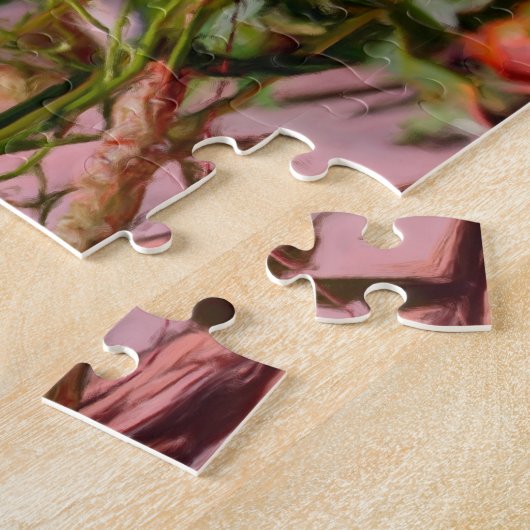 Blume auf Rock Oil Malerei hinzufügen Ihr Foto Puzzle (Seite)