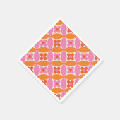 Blume auf rosa orangefarbenen Kreisen des Mittelze Serviette (Ecke)