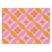 Blume auf rosa orangefarbenen Kreisen des Mittelze Tischdecke (Vorderseite (Horizontal))