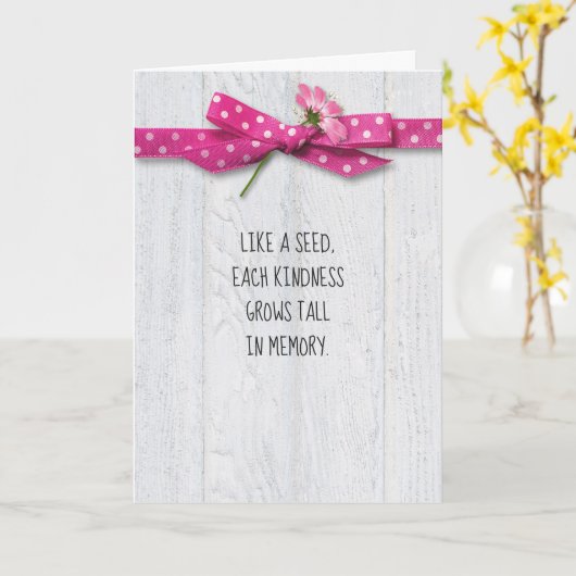 Blume auf rosa Polka Dotbow Vielen Dank Karte (Gelbe Blume)