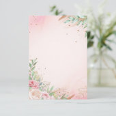 Blume auf rosa Untergrund Einladung (Stehend Vorderseite)