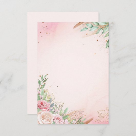 Blume auf rosa Untergrund Einladung (Vorne/Hinten)