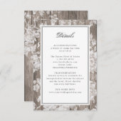 Blume auf rustikalen Holzkarten RSVP Karte (Vorne/Hinten)