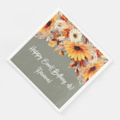 Blume auf Sage Party Napkins Serviette (Ecke)