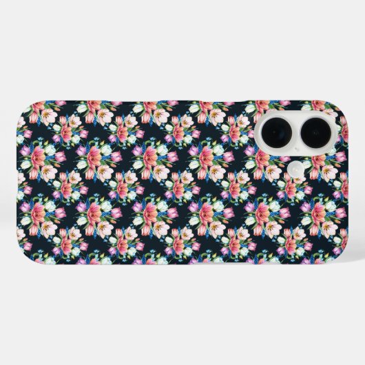 Blume auf schwarz Case-Mate iPhone hülle (Rückseite (Horizontal))