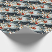 Blume auf Schwarz-Weiß-Marmor Geschenkpapier (Ecke)