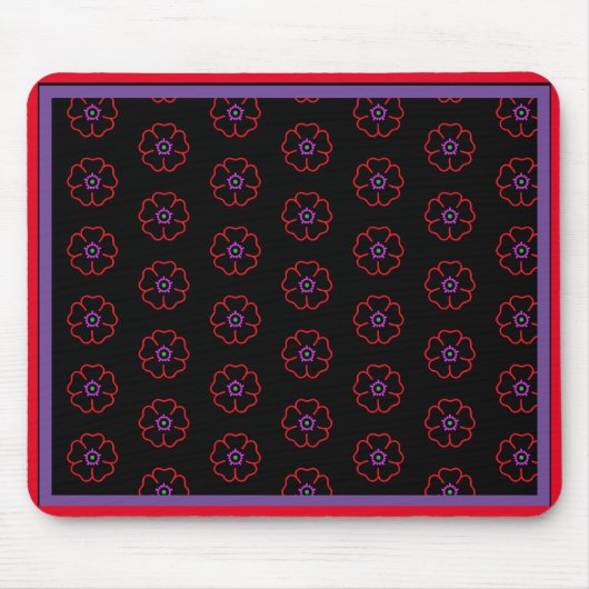 Blume auf schwarzem Hintergrund, individuell perso Mousepad (Vorne)