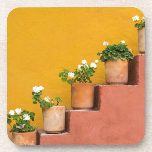 Blume auf Treppen Untersetzer (Vorderseite)