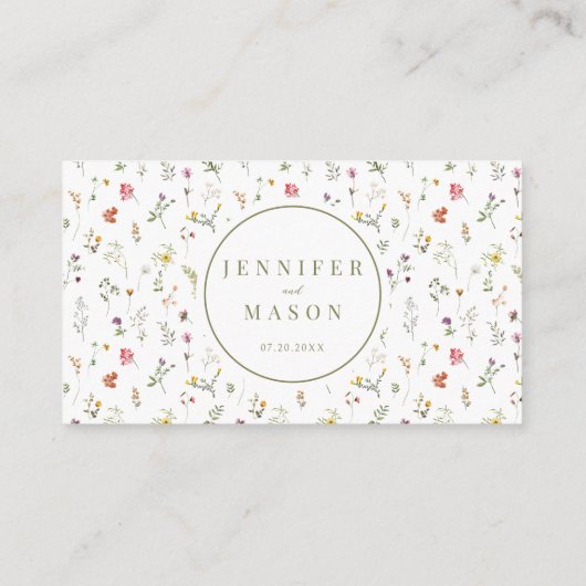 Blume auf Weiden Hochzeit RSVP QR-Codelkarten Begleitkarte (Rückseite)