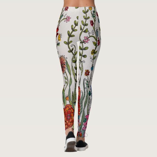 Blume auf weißen Leggings (Rückseite)