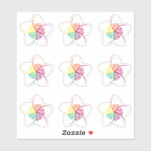 Blume Aufkleber (Blatt)