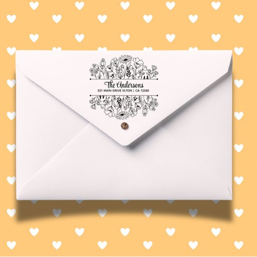 Blume Aufteilen von Monogramm-Theme Gummistempel